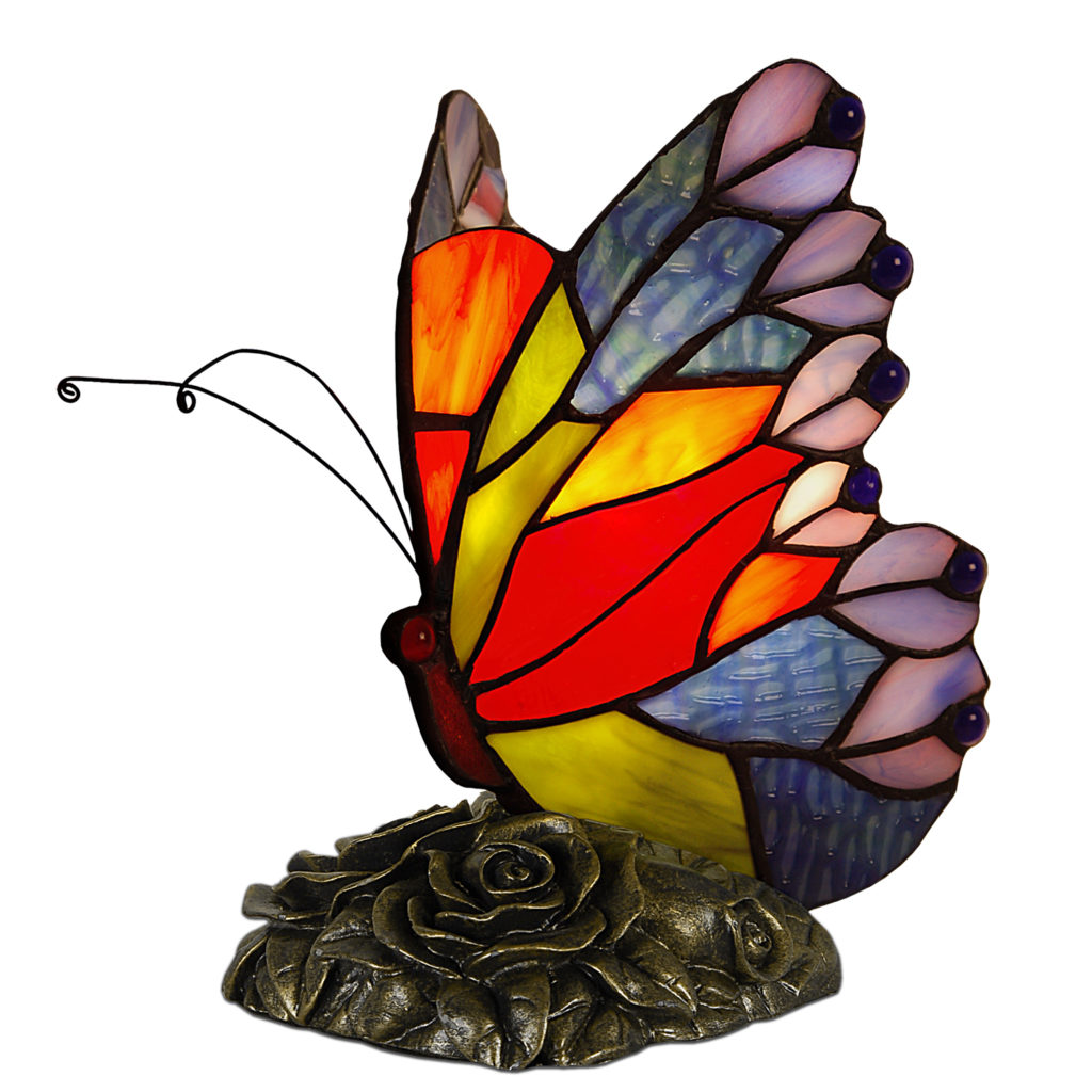 idea regalo per una mamma romantica: farfalla rosso giallo e turchese