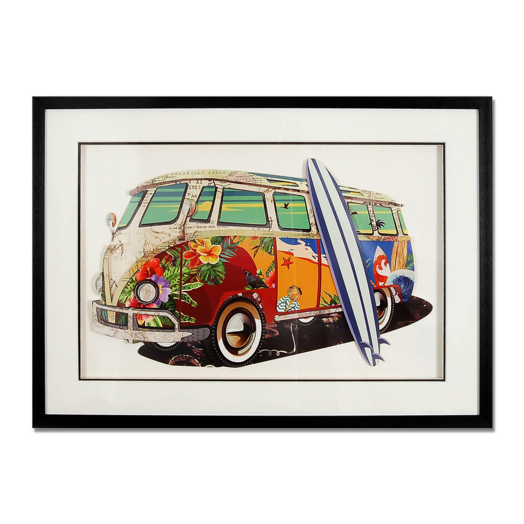 festa della mamma, idea regalo Vintage: Quadro collage Volkswagen Van vintage 2