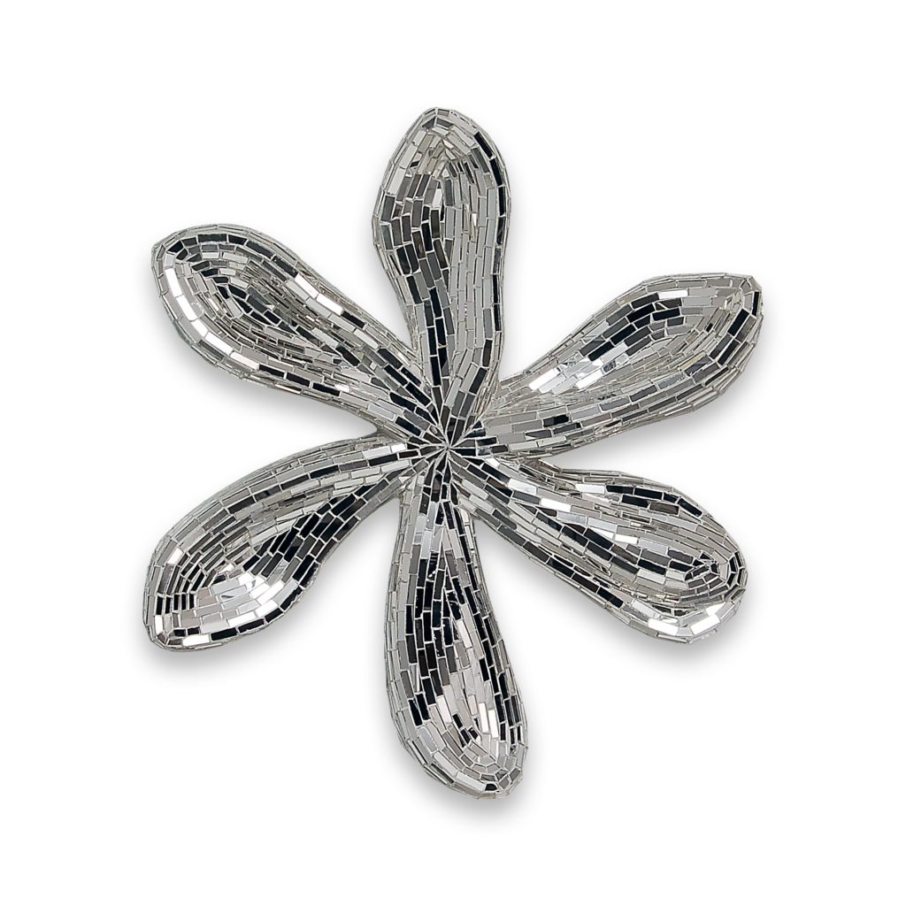 Fiore in vetro mosaico argento