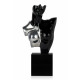 C2050RSB - Busto di amazzone nero e argento