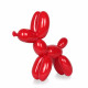D2826PR - Cane palloncino rosso scultura in resina piccola
