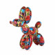 D2826W8 - Cane palloncino piccolo scultura multicolore in resina