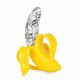 D3532PYW1 - Banana statua in resina gialla e disegno di dollari