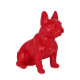 D4040SR - Scultura in resina Bulldog francese seduto rosso satinato