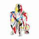 D4130PZ1 - Orango statua in resina Pop Art multicolore