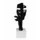 D4517PB - Viso astratto donna nero scultura in resina