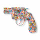 D4832W2 - Pistola multicolore statua da parete in resina Pop Art