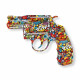 D4832W4 - Pistola con graffiti scultura da parete in resina