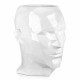 VPE5553PW - Vaso testa di uomo sfaccettata grande bianco