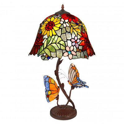 GF16212 - Lampada da tavolo fiori e farfalle