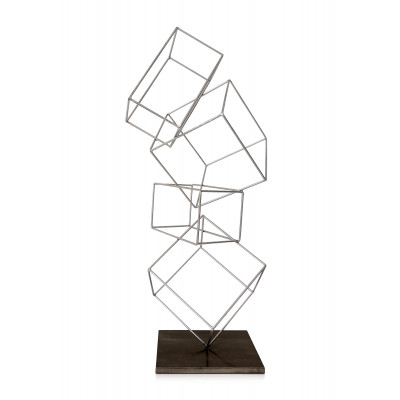 AT001X1 - Statua in metallo Composizione geometrica