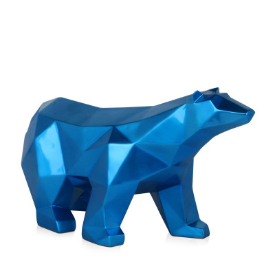 D4525EU - Orso polare sfaccettato blu metallizzato