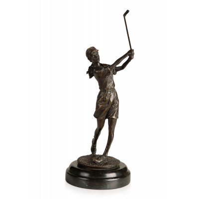 EP505 - Scultura in bronzo Giocatrice di golf