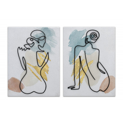 SA005X1 - Quadro Coppia nudi di donna 