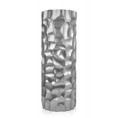 V087032ES1 - Vaso mosaico a colonna argento