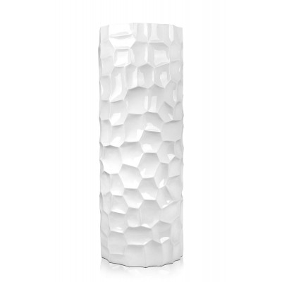 V087032PW1 - Vaso mosaico a colonna bianco