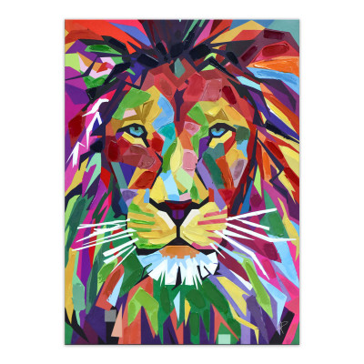 WF058X1 - Leone Pop Art multicolore