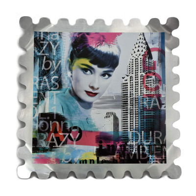WM005X1 - Stampa su alluminio Omaggio a Audrey Hepburn 