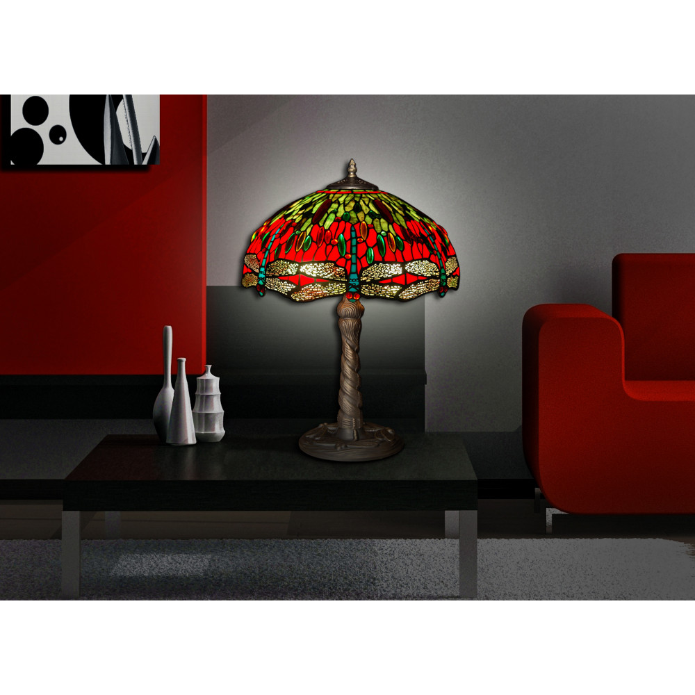 GD16322 - Lampada da tavolo dragonfly rosso e verde