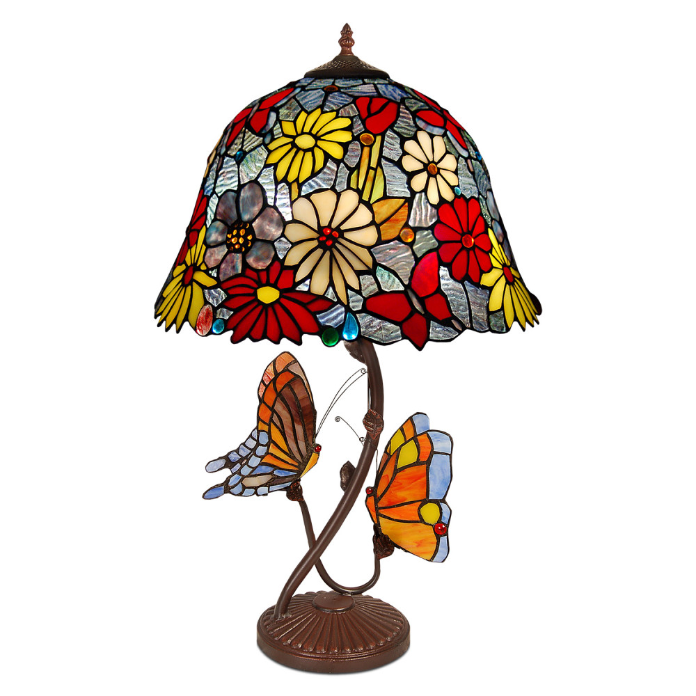 GF16826 - Lampada da tavolo fiori e farfalle