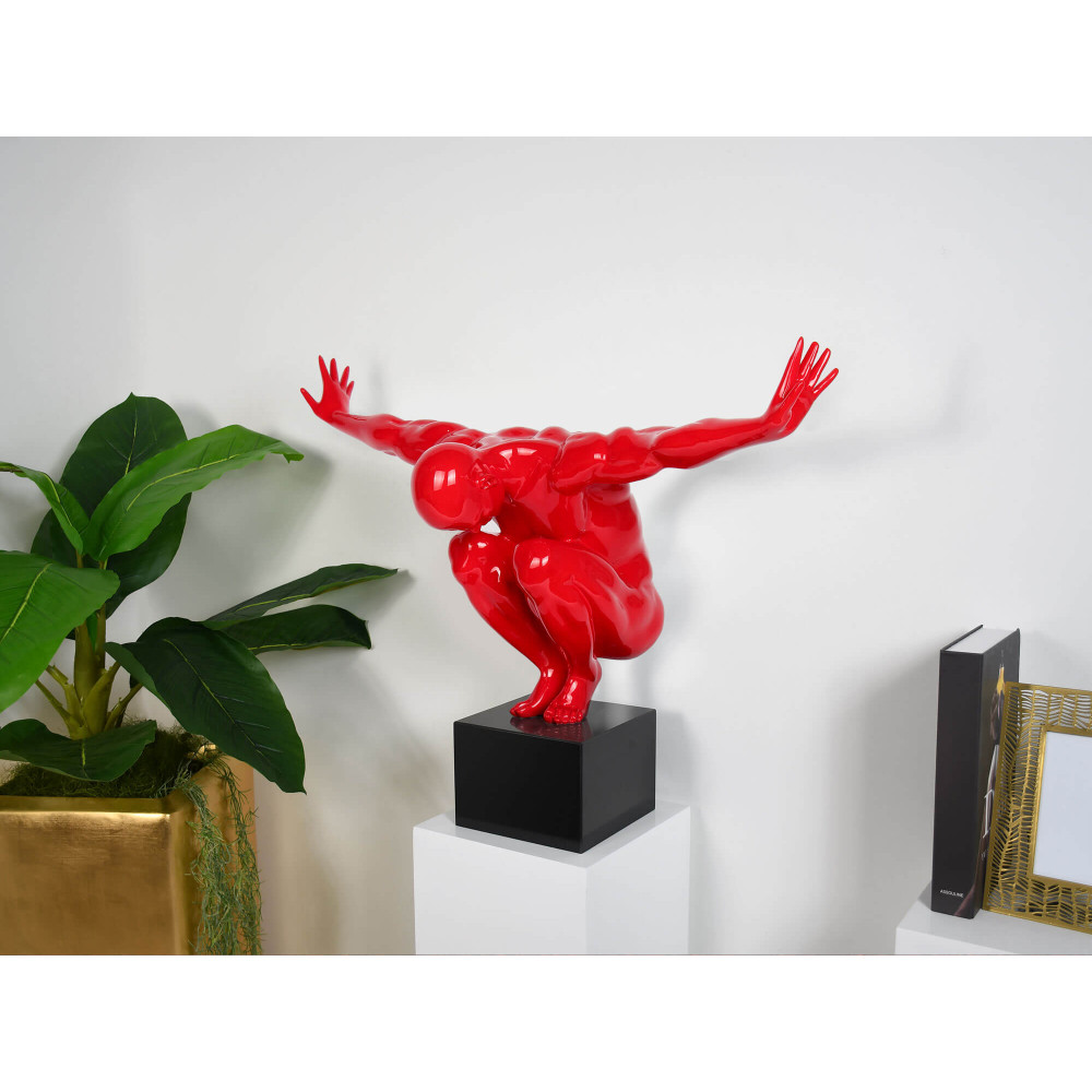 D7553PR - Equilibrio rosso scultura in resina