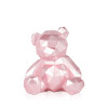 Scultura in resina raffigurante un orsetto con superficie sfaccettata rosa perla
