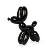 Scultura in resina raffigurante un palloncino in resina nera laccata a forma di cane
