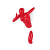 Scultura in resina laccata rossa raffigurante una corritrice nell’atto di effettuare uno sprint