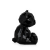 Complemento di arredo a forma di orsetto realizzato in resina e con finitura nera laccata