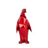 D3515ER - Pinguino sfaccettato rosso metallizzato