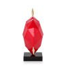 D3635PREG - Cuore trafitto scultura laccata rosso