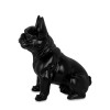 statua in resina nera di un cagnolino bulldog francese seduto