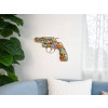 D4832W4 - Pistola con graffiti scultura da parete in resina