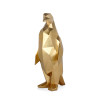 D5022EG - Pinguino oro metallizzato scultura in resina