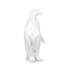 Pinguino sfaccettato bianco realizzato in resina con finitura lucida