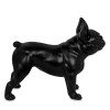 Scultura in resina nero opaco di un Bulldog francese visto di lato