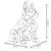 D6253RS - Statua in resina Bulldog sfaccettato seduto effetto specchio
