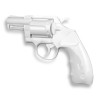 Scultura in resina bianca che raffigura una pistola in ogni minimo dettaglio