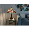 GB16728 - Lampada da tavolo Tiffany fiori e farfalle azzurro
