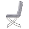 Dettagli sedia da pranzo New Chester serie Luxury con struttura in acciaio inox e seduta in velluto