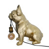 Lampada con statua in resina a forma di cane bulldog francese seduto