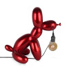 Statua lampada rossa a forma di cane palloncino seduto