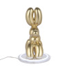 Retro di una lampada scultura a forma di cane palloncino in resina metallizzata color oro