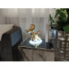 Angolo soggirono con statua in resina con lampada a led a forma di cane palloncino colore oro