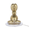 Retro di una lampada scultura a forma di cane palloncino seduto in resina metallizzata color oro