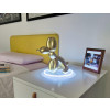 Comodino camera da letto con lampada scultura a forma di cane palloncino seduto oro