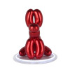 Lampada led cane palloncino seduto metallizzato color rosso