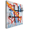 WS008X1 - Quadro con sculture Tris d'amore multicolore