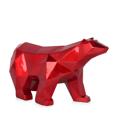 D4525ER - Orso polare sfaccettato rosso metallizzato