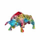 D5126W1A - Resin sculpture Low Poly bull multicolored